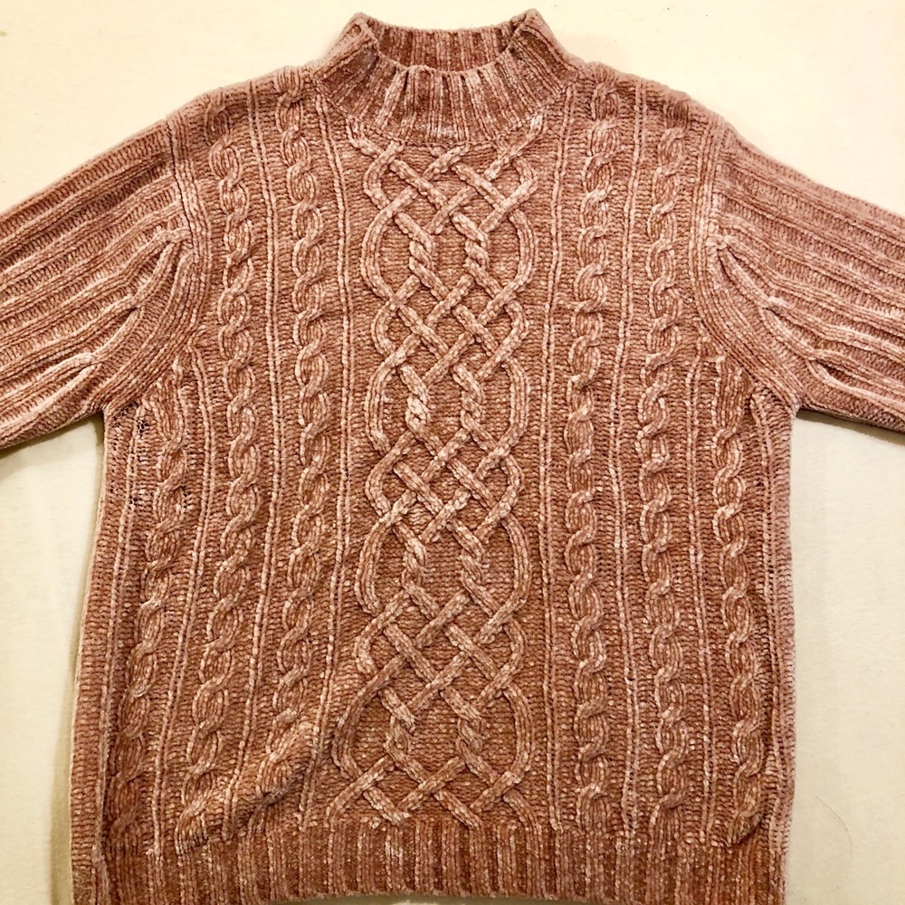 Vintage Pink velvet knit sweater